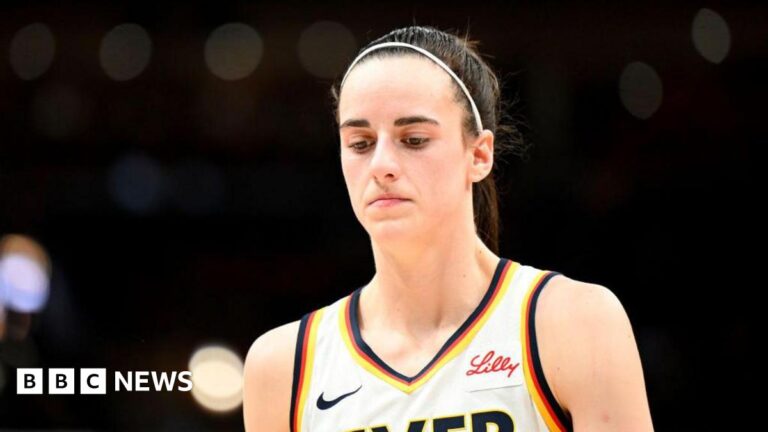 Caitlin Clark pictured during a WNBA game