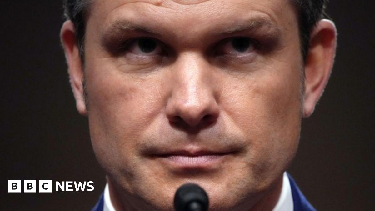Pete Hegseth gesticulates as he addresses the Senate Armed Service Committee for his defence secretary confirmation hearing