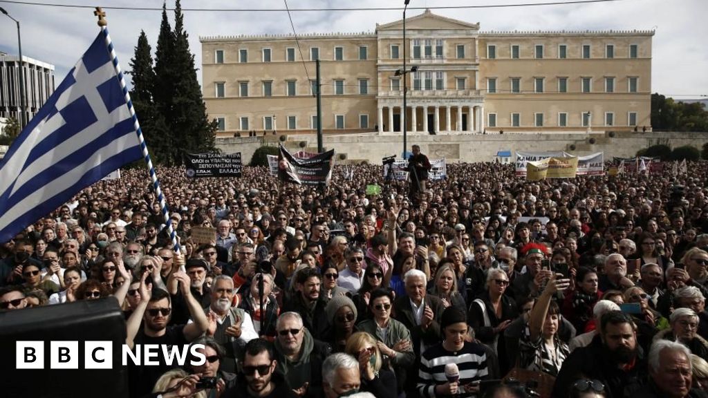 Crowds protest in front of Parliament in Athens