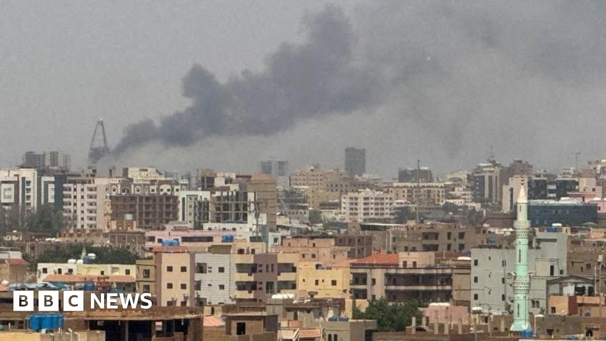 Plumes of smoke rise above Khartoum during clashes between the paramilitary Rapid Support Forces and the army