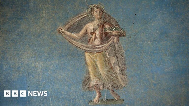 Detail of a fresco recently uncovered at Pompeii