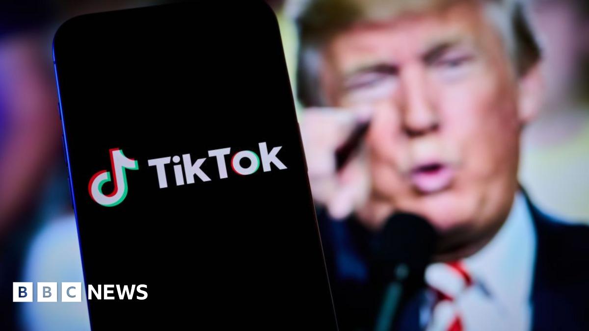 A graphic showing two hands holding phones with TikTok videos of Keir Starmer and Rishi Sunak, on a background with the BBC