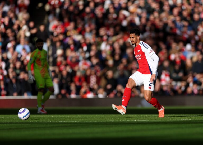 William Saliba in action for Arsenal