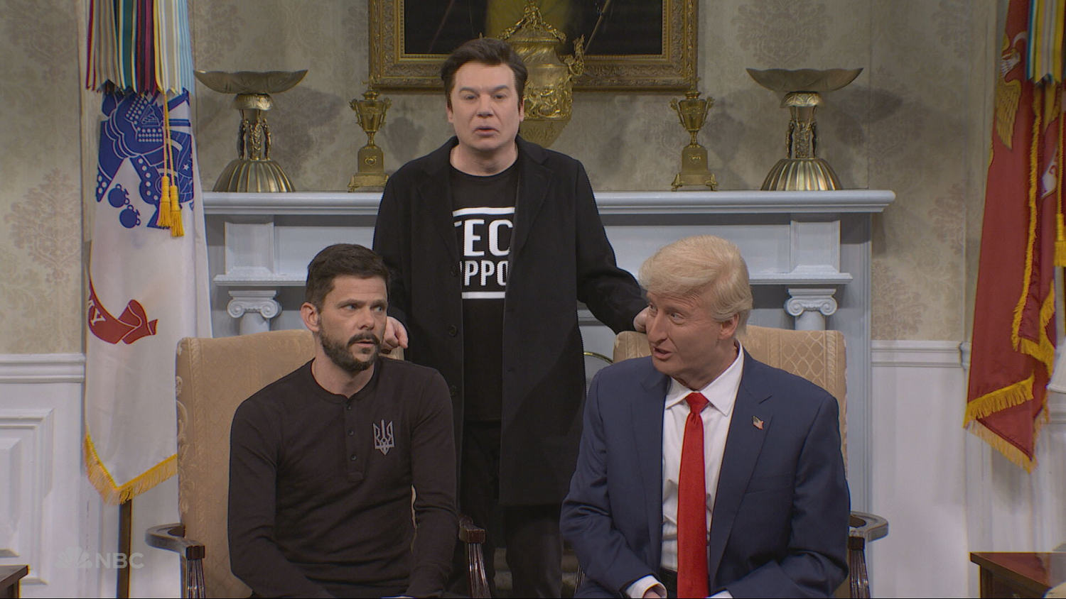 'SNL's Crestreates Trump-Zelensky, and appearance by Mike Mike Mike as a musk
