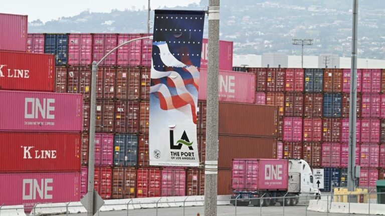 A container at Los Angeles port