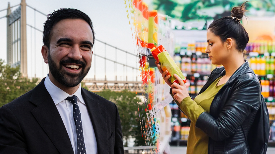 ZOhran Mami smiling with a woman in a grocery store