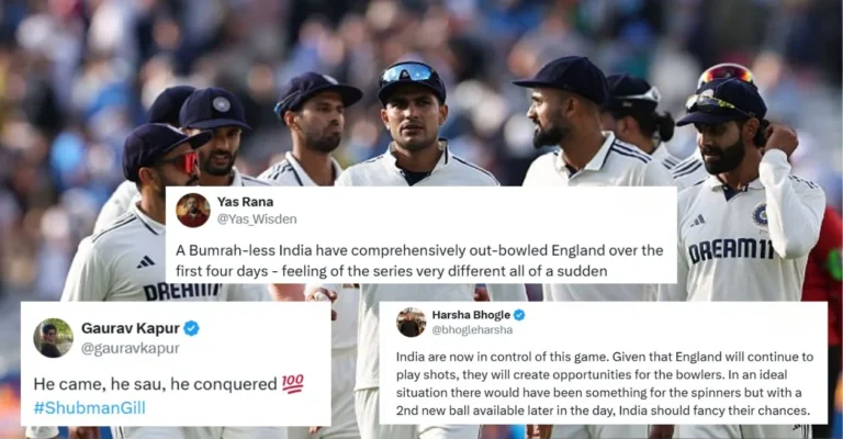 Fans react as England stumble 72/3 at the stump by Indian Shubman Gilled on top of the above at Edgbaston