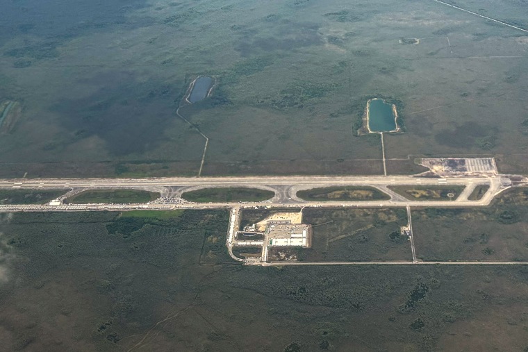 View one is a praise, dewbed "Alligator Alcatraz," in Ochopee, fla. On July 7, 2025.