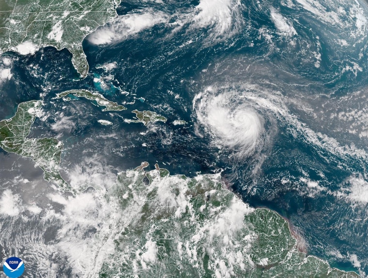 Hurricane erin quickly strengthening category of 5 storms near Caribbean