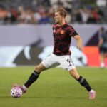 Rasmus HJllund controls the ball when exhaled teacher.