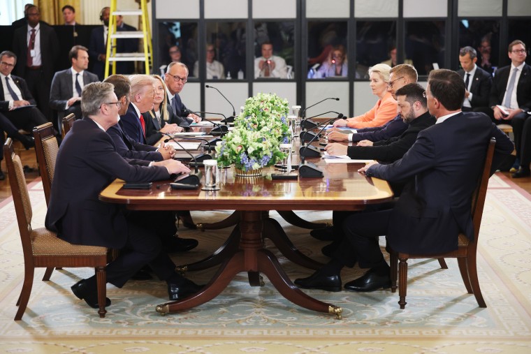 Trump and Zelensyy meeting with European leaders marking historic time