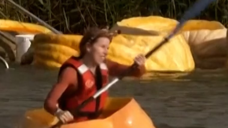 Belgians paddle in the pumpkin-out-out for the annual event