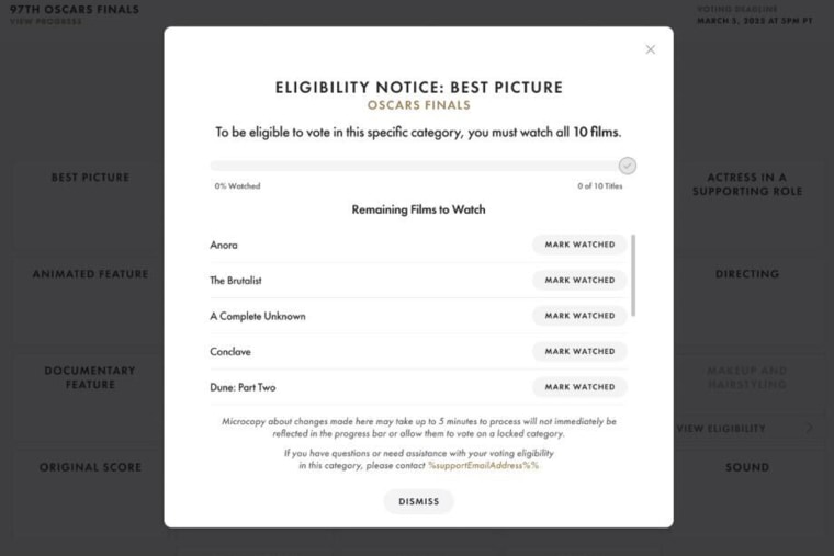 Academy Nudge voters to actually watch all the Oscar content this year