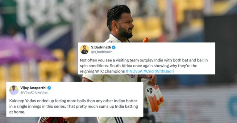 Fans Left Upset After India's disastrous batting display against South Africa on day 3 of the Gunahati test