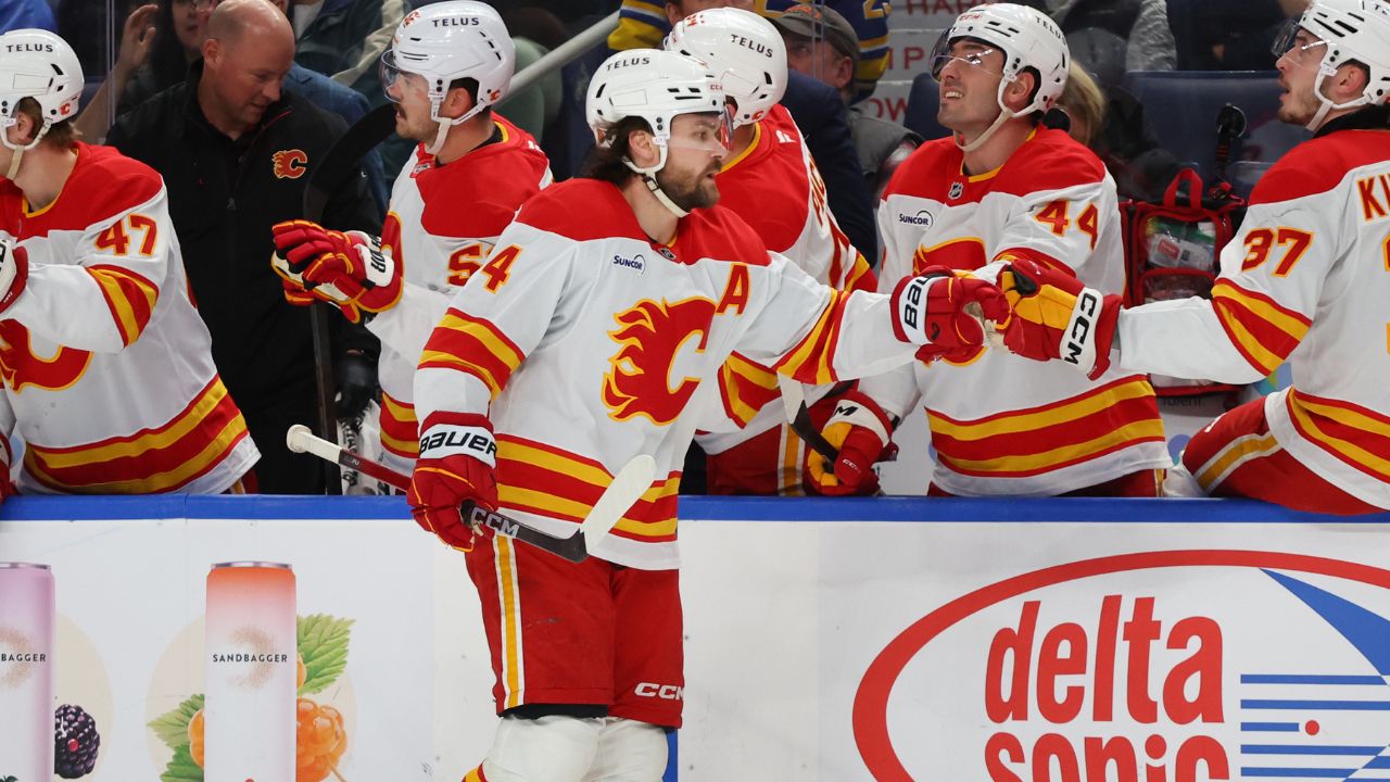 Flames defenseman Rasmus Anderson was named the NHL's first star of the week