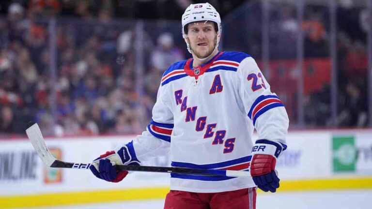 Rangers' Adam Fox is being evaluated for an upper-body injury