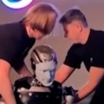 Russian Ai robot falls down on stage during debut

