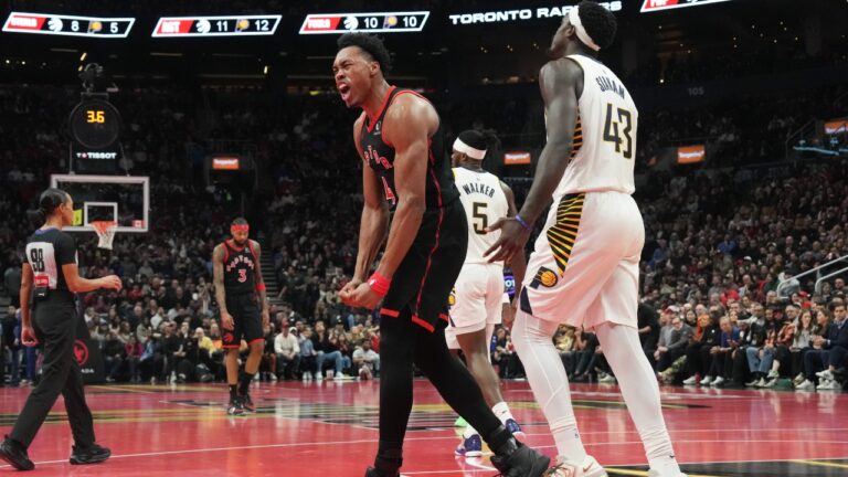 The Raptors beat the Pacers on a late Ingram shot, extending their one-game streak to nine