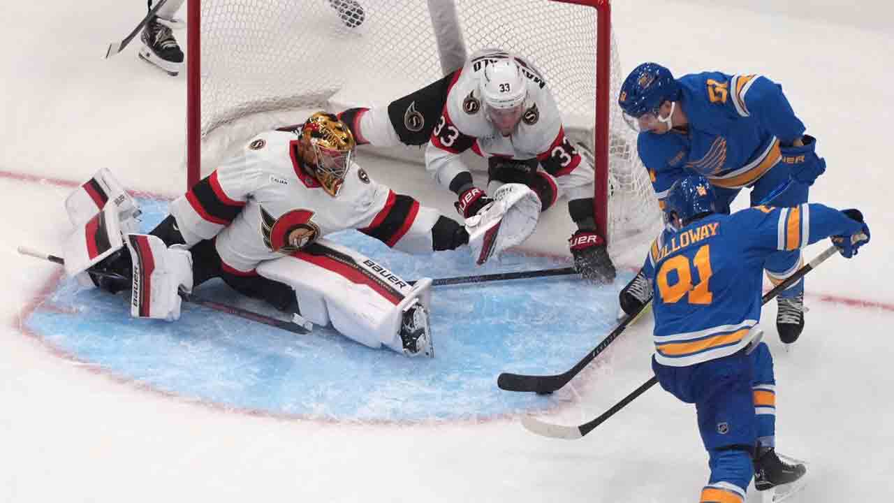 The Senators allowed three third-period goals in the loss to the Blues
