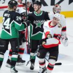 Johnston's hat trick pushed the Stars past the Senators for their fourth straight win

