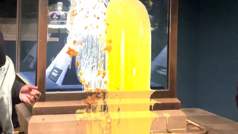 Protesters sing food in the case of British English twins