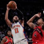 The shorthanded Raptors lost to the Knicks for their second straight loss

